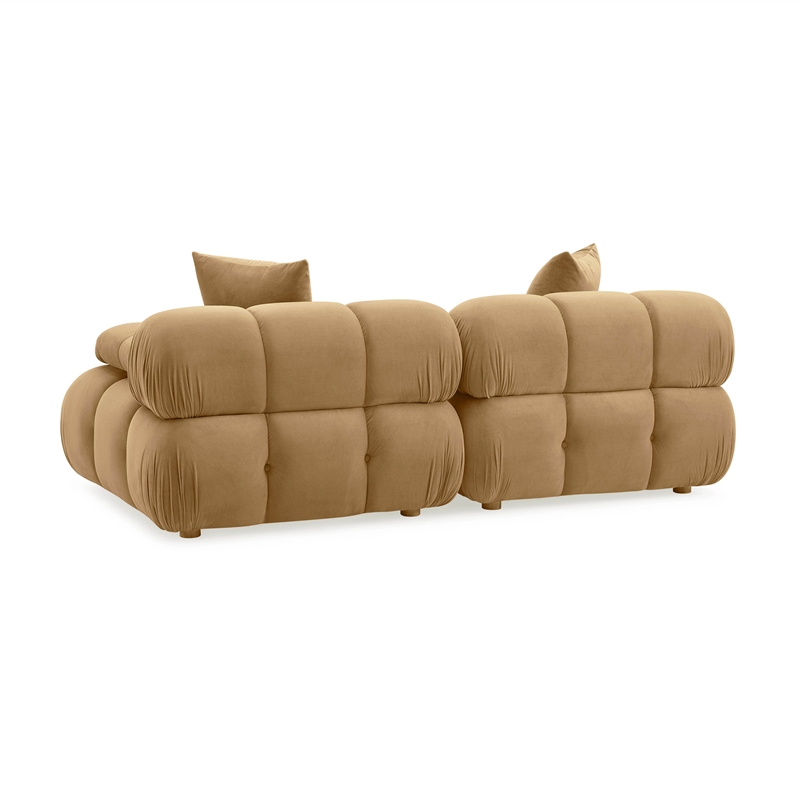 Kingfisher Lane Modular Loveseat Cafe Au Lait Performance Velvet