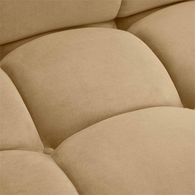 Kingfisher Lane Modular Loveseat Cafe Au Lait Performance Velvet