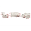 Kingfisher Lane 3-Piece Power Reclining Sofa Set in White PU Leather