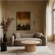 Kingfisher Lane Contemporary Oversized Velvet Sofa in Taupe Finish
