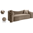 Kingfisher Lane Contemporary Oversized Velvet Sofa in Taupe Finish