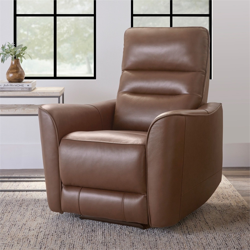 Kingfisher Lane Power Zero Gravity Recliner in Brazilian Cocoa Leather
