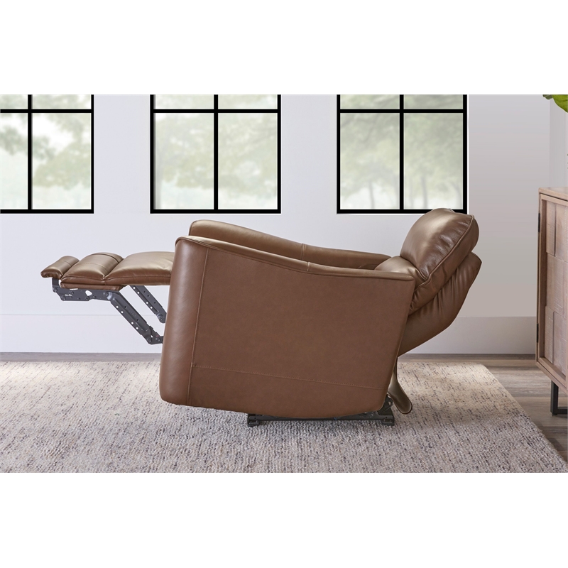Kingfisher Lane Power Zero Gravity Recliner in Brazilian Cocoa Leather