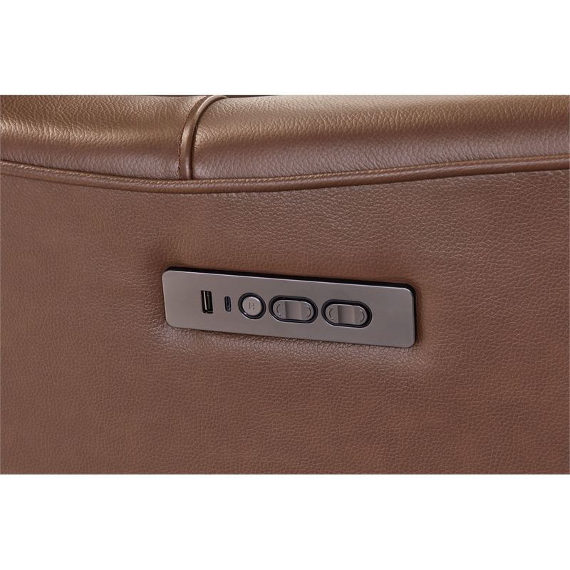 Kingfisher Lane Power Zero Gravity Recliner in Brazilian Cocoa Leather