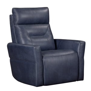 Kingfisher Lane Power Swivel Glider Recliner in Vintage Navy Leather
