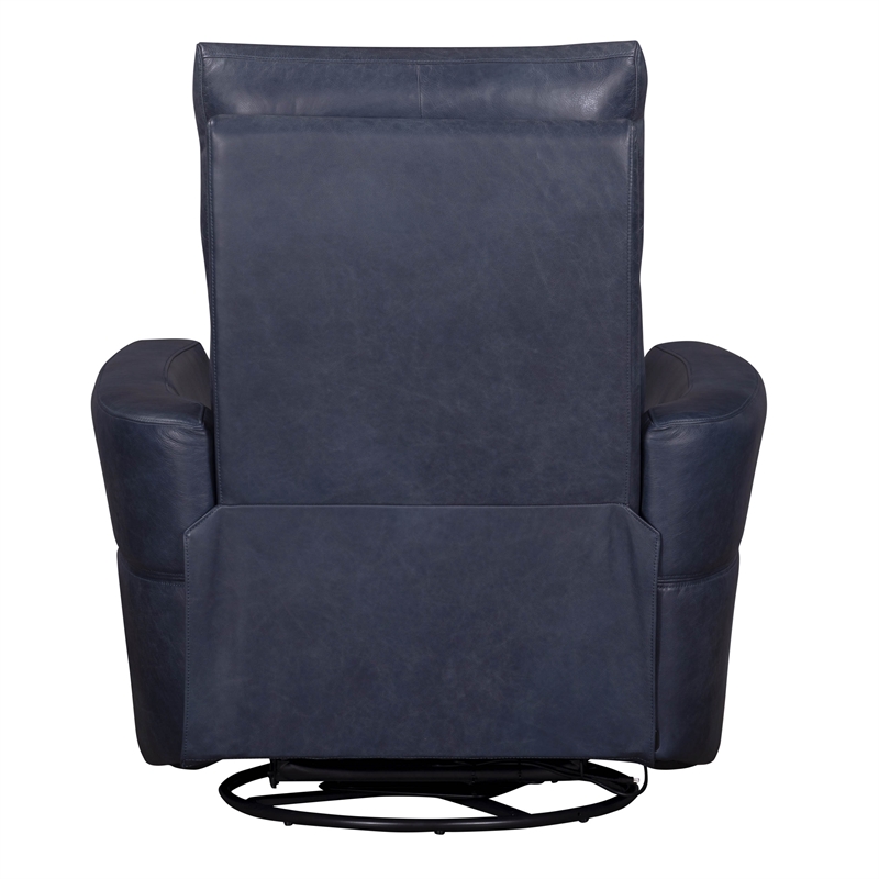 Kingfisher Lane Power Swivel Glider Recliner in Vintage Navy Leather