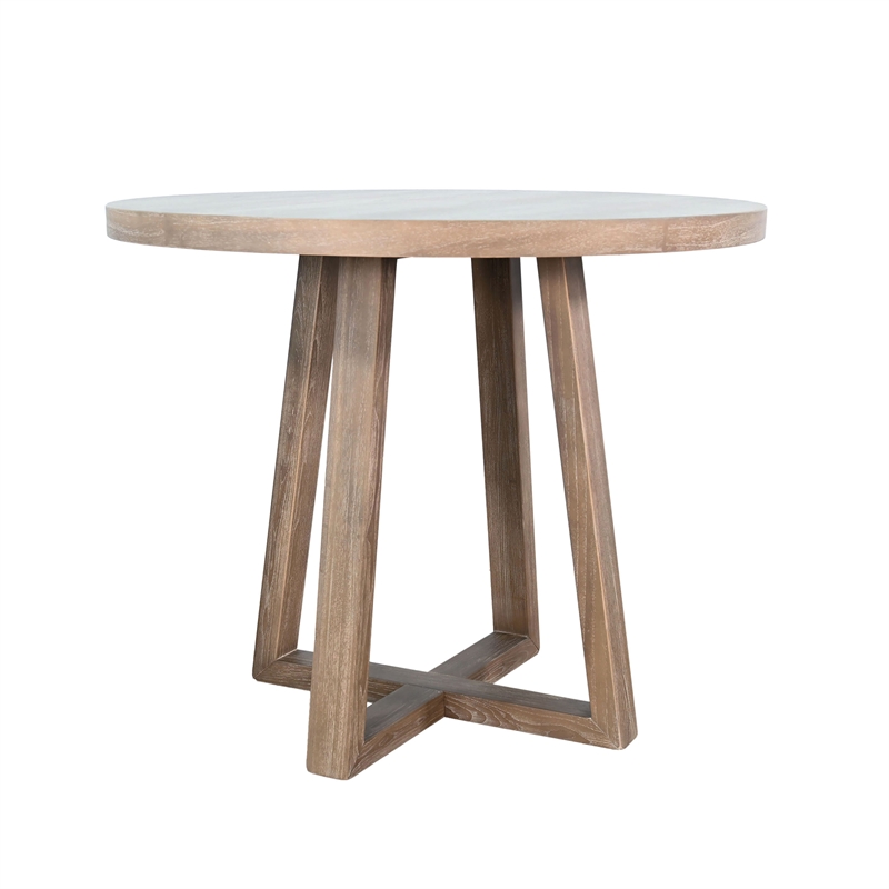 Kingfisher Lane Round Counter Height Solid Wood Table in Weathered Finish