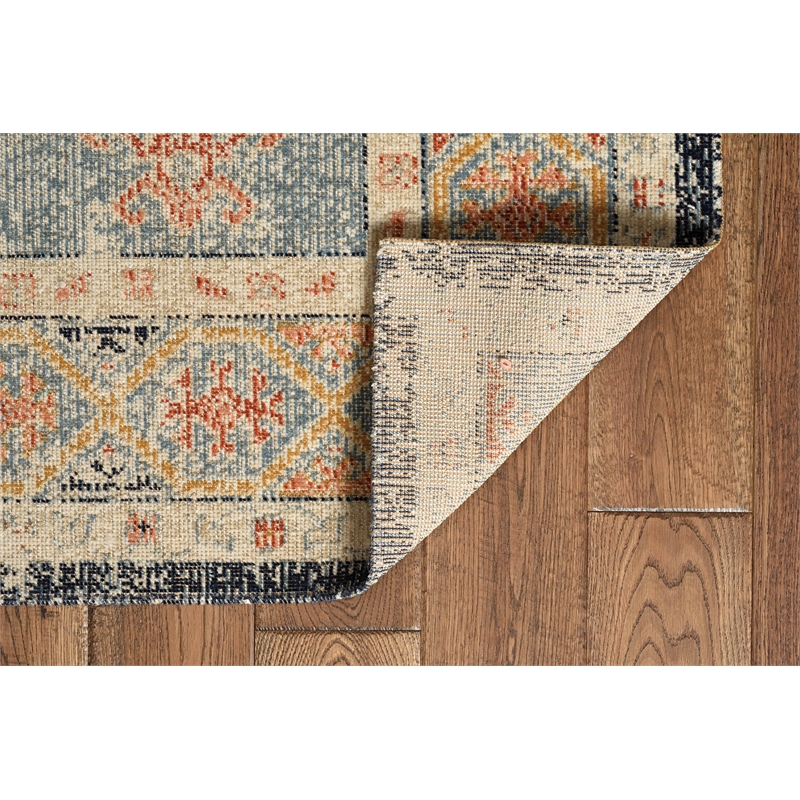 Laysan Home Traditional Machine Made Polyester 2'x3' Rug in Ivory