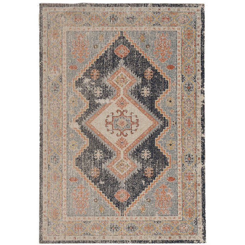 Laysan Home Traditional Machine Made Polyester 2'x3' Rug in Ivory