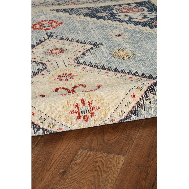 Laysan Home Traditional Machine Made Polyester 2'x3' Rug in Ivory