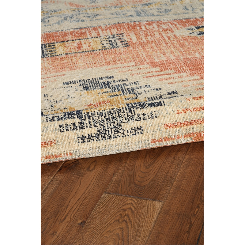 Laysan Home Traditional Machine Made Polyester 2'x3' Rug in Ivory