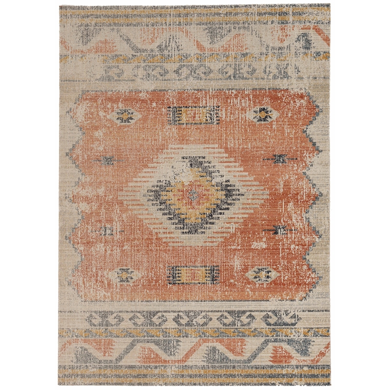 Laysan Home Traditional Machine Made Polyester 2'x3' Rug in Ivory