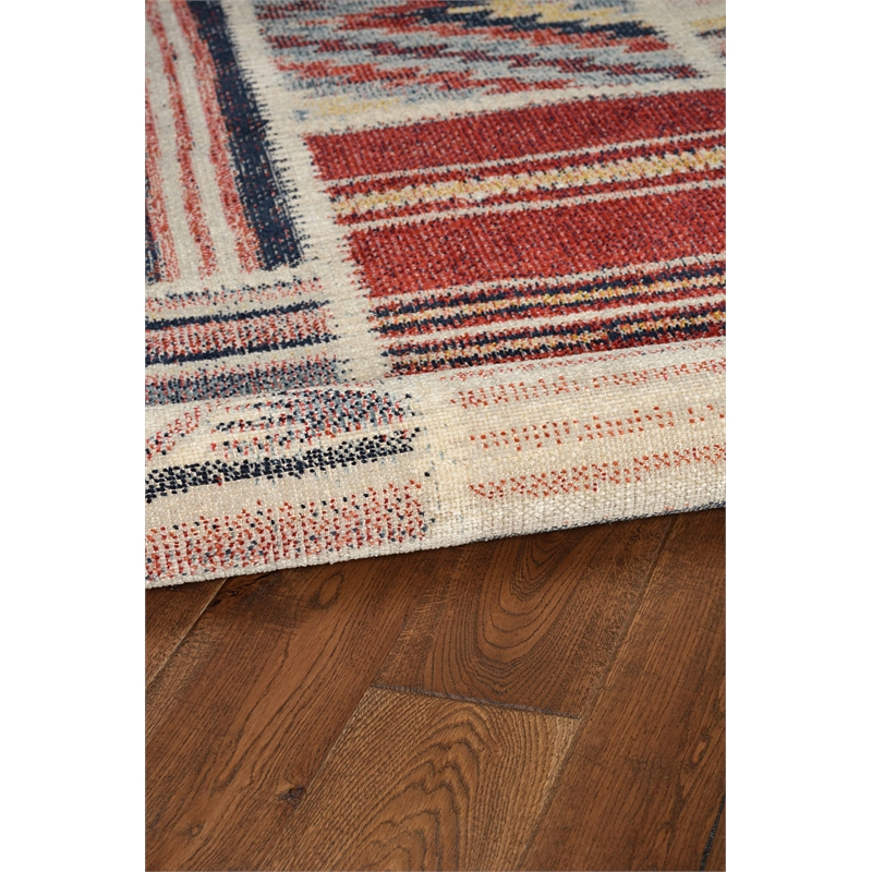 Laysan Home Traditional Machine Made Polyester 2'x3' Rug in Ivory