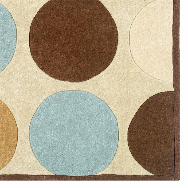 Laysan Home Transitional Hand Tufted Polyester 5'x7' Rug in Tan Brown