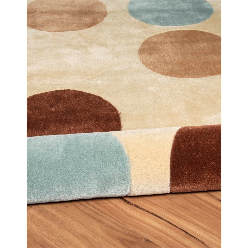 Laysan Home Transitional Hand Tufted Polyester 5'x7' Rug in Tan Brown
