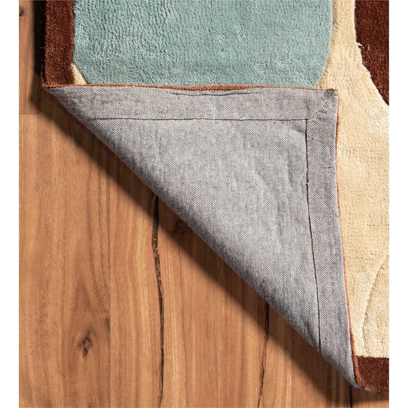 Laysan Home Transitional Hand Tufted Polyester 8'x10' Rug in Tan Brown