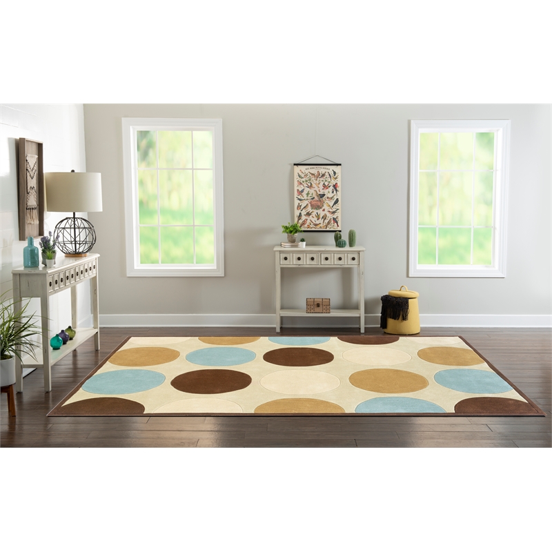 Laysan Home Transitional Hand Tufted Polyester 8'x10' Rug in Tan Brown