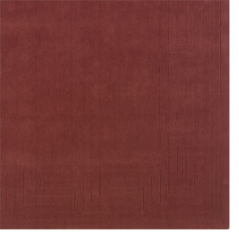 Laysan Home Transitional Key Hand Woven Wool 8'x11' Rug in Cinnabar Red