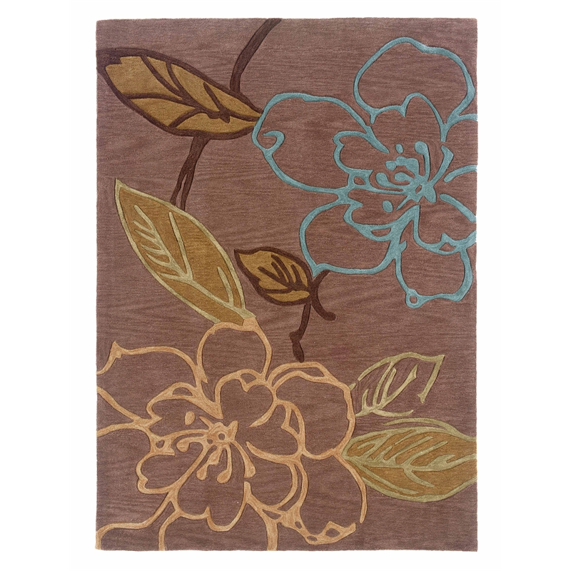 Laysan Home Transitional Dyed Hand Tufted Polyester 5'x7' Rug in Purple