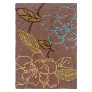 Laysan Home Transitional Dyed Hand Tufted Polyester 5'x7' Rug in Purple