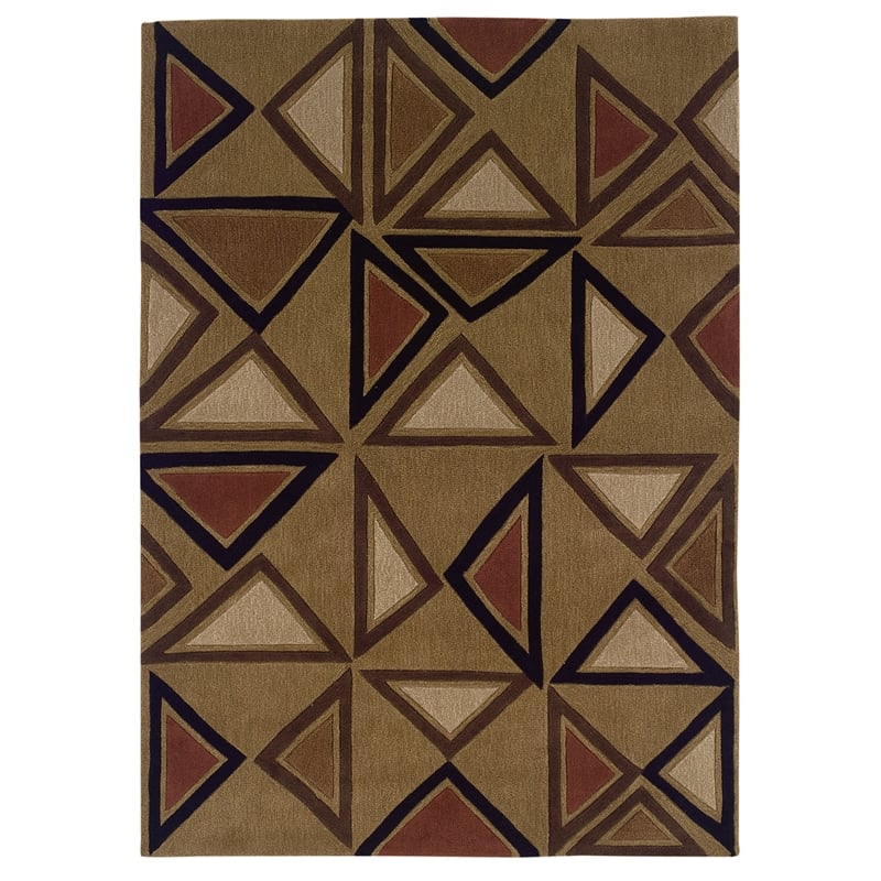 Laysan Home Transitional Hand Tufted Polyester 8'x10' Rug in Camel Brown