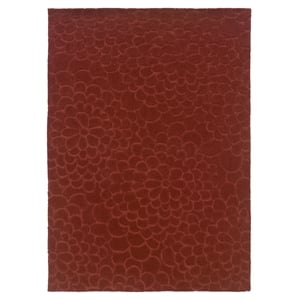 Laysan Home Transitional Hand Tufted Polyester 5'x7' Rug in Cinnamon Red