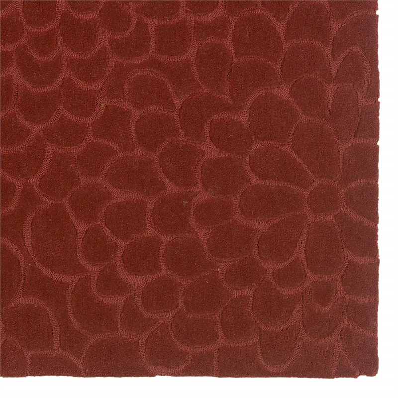 Laysan Home Transitional Hand Tufted Polyester 5'x7' Rug in Cinnamon Red