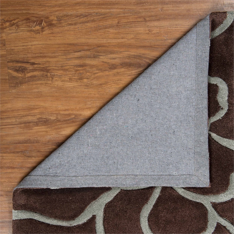 Laysan Home Transitional Hand Tufted Polyester 5'x7' Rug in Chocolate Brown