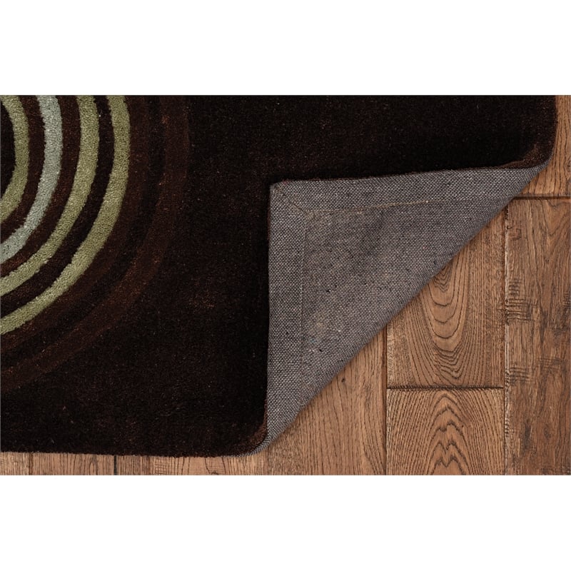 Laysan Home Transitional Hand Tufted Polyester 5'x7' Rug in Chocolate Brown