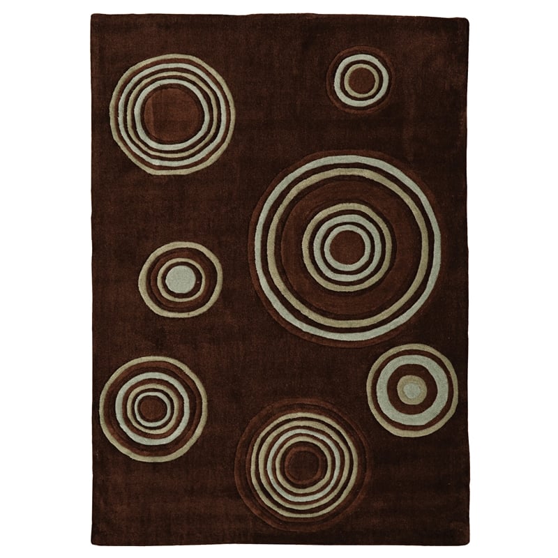 Laysan Home Transitional Hand Tufted Polyester 5'x7' Rug in Chocolate Brown