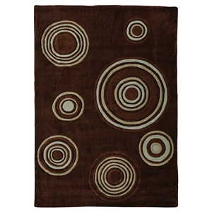 laysan home transitional hand tufted polyester 5'x7' rug in chocolate brown