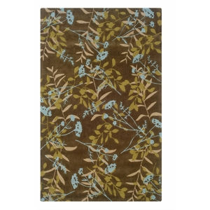 laysan home transitional hand tufted polyester 8'x10' rug in chocolate brown