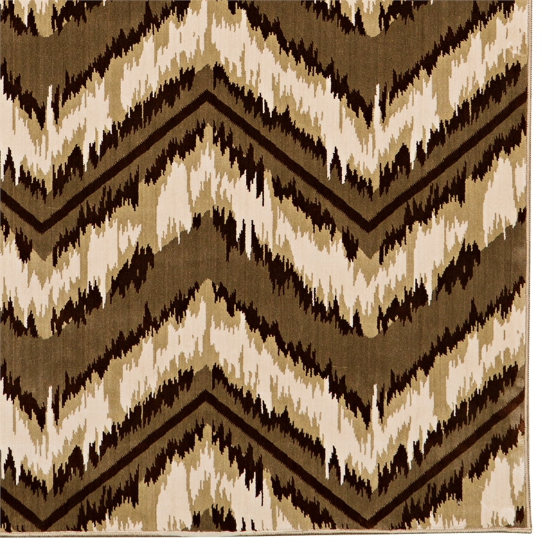 Laysan Home Transitional Silk Chevron Polyester 5'x7'6