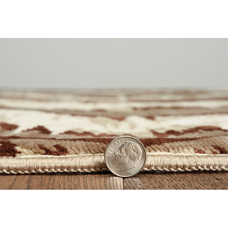 Laysan Home Transitional Silk Chevron Polyester 5'x7'6