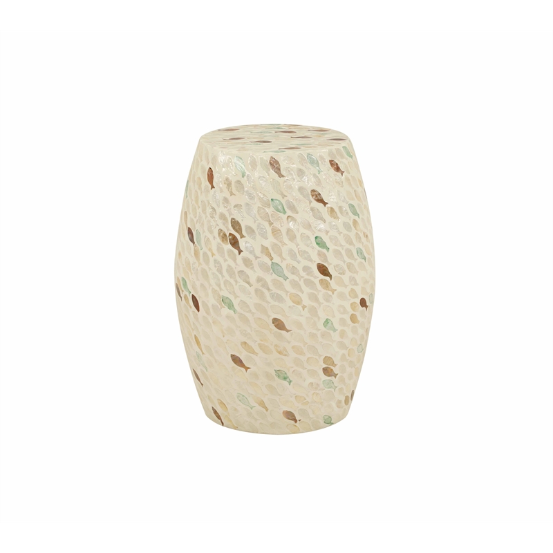 Laysan Home Transitional Drum Table in Ivory