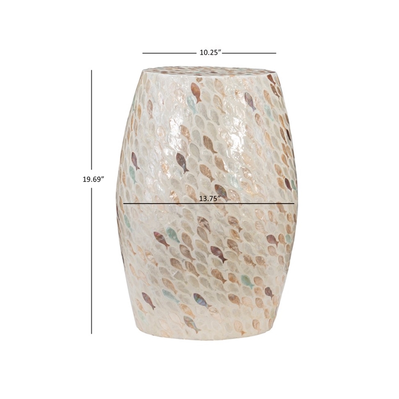 Laysan Home Transitional Drum Table in Ivory