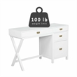 Laysan Home 4 Drawers Modern Wood Side Storage Desk in White
