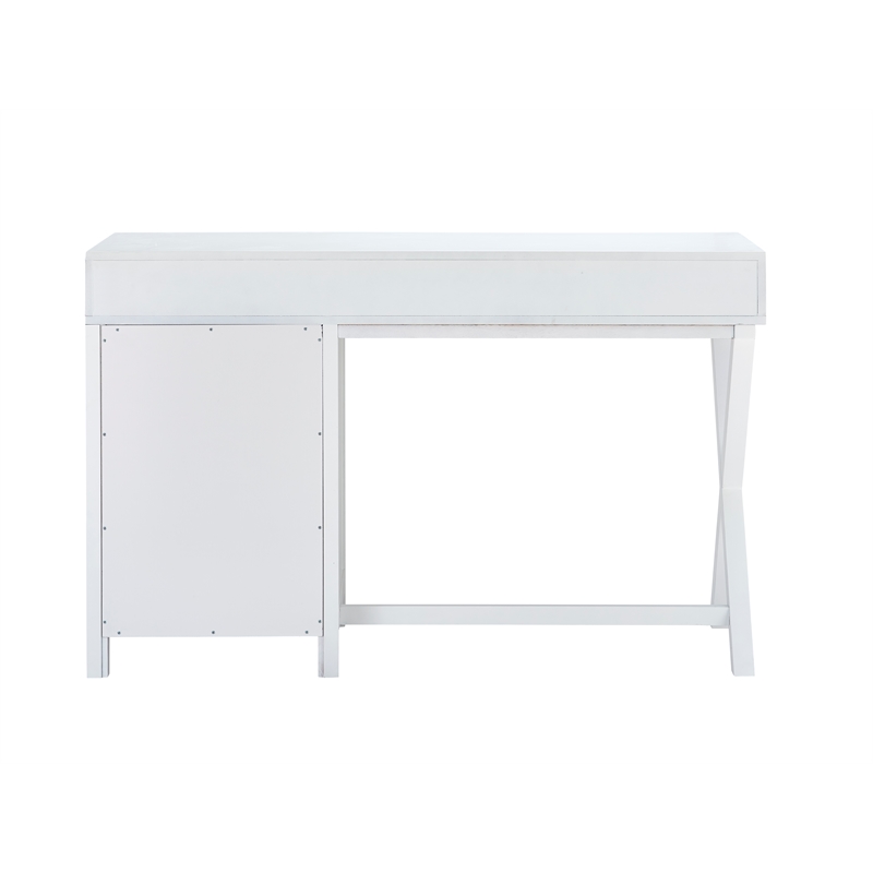 Laysan Home 4 Drawers Modern Wood Side Storage Desk in White