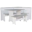 Laysan Home Coastal Wood Corner Dining Nook in Gray