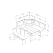 Laysan Home Coastal Wood Corner Dining Nook in Gray