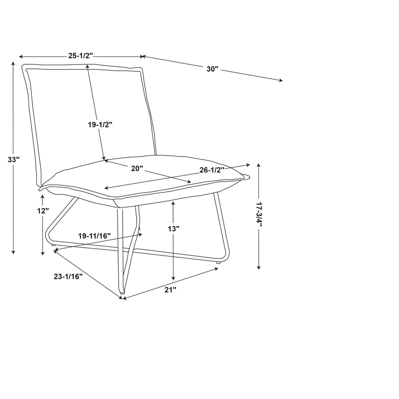 Laysan Home Modern Metal Upholstered Chair in Black and Natural