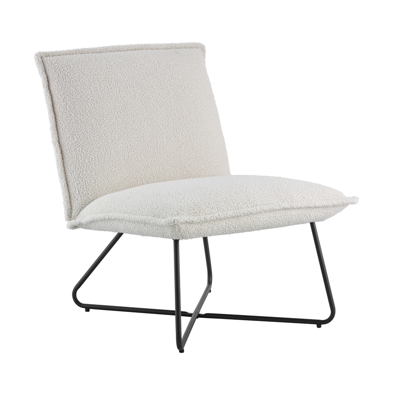 Laysan Home Modern Metal Upholstered Chair in Black and Natural