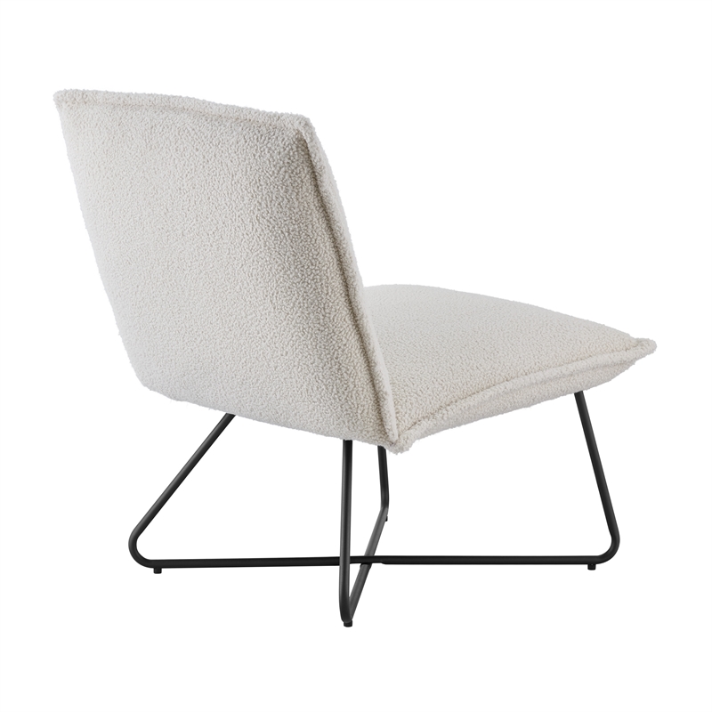 Laysan Home Modern Metal Upholstered Chair in Black and Natural