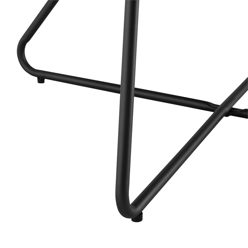 Laysan Home Modern Metal Upholstered Chair in Black and Natural