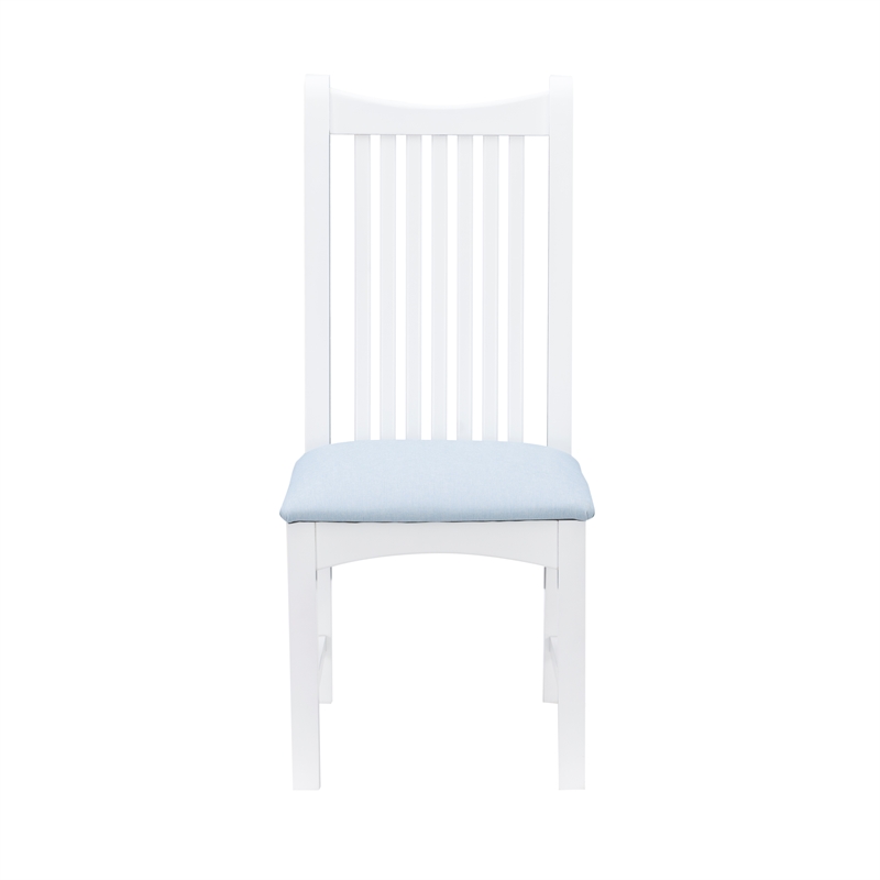 Laysan Home Solid Beech Wood Upholstered Set of Two Side Chairs in White