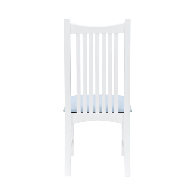 Laysan Home Solid Beech Wood Upholstered Set of Two Side Chairs in White