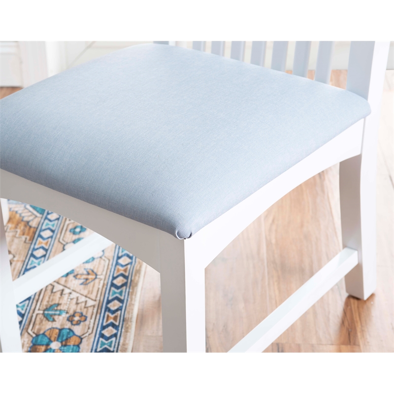 Laysan Home Solid Beech Wood Upholstered Set of Two Side Chairs in White