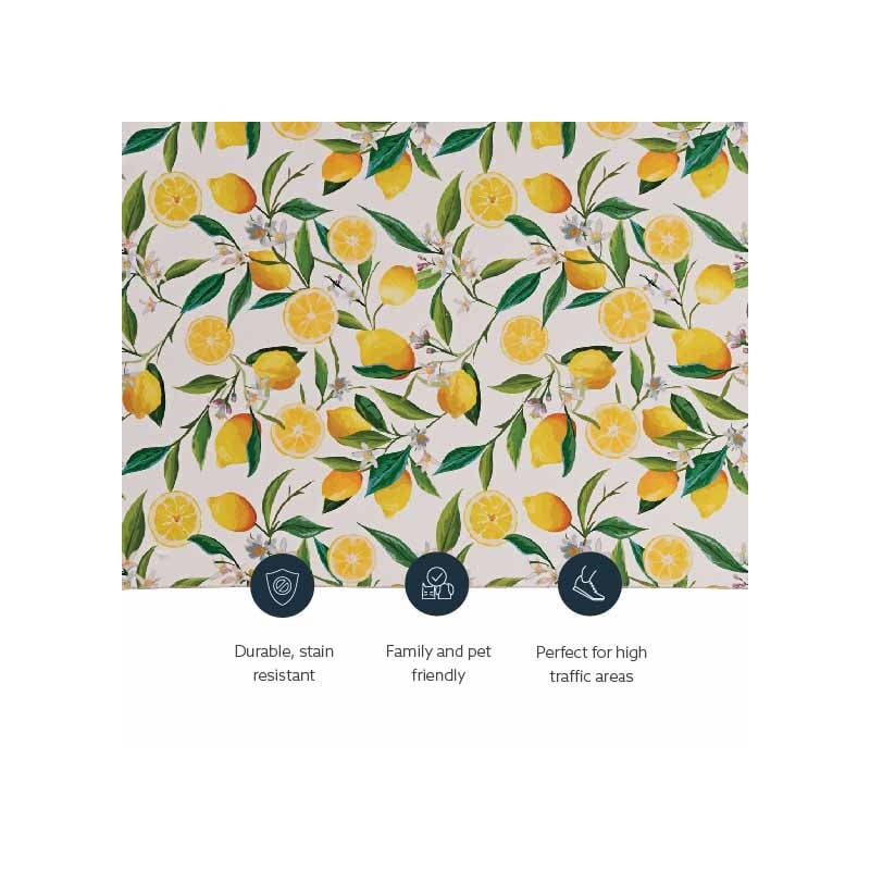 Laysan Home Transitional Washable Polyester 2'x3' Rug in Ivory and Yellow