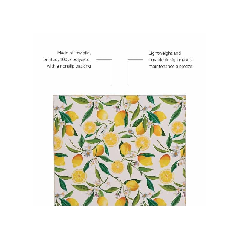 Laysan Home Transitional Washable Polyester 2'x3' Rug in Ivory and Yellow