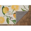 Laysan Home Transitional Washable Polyester 2'x8' Rug in Ivory and Yellow